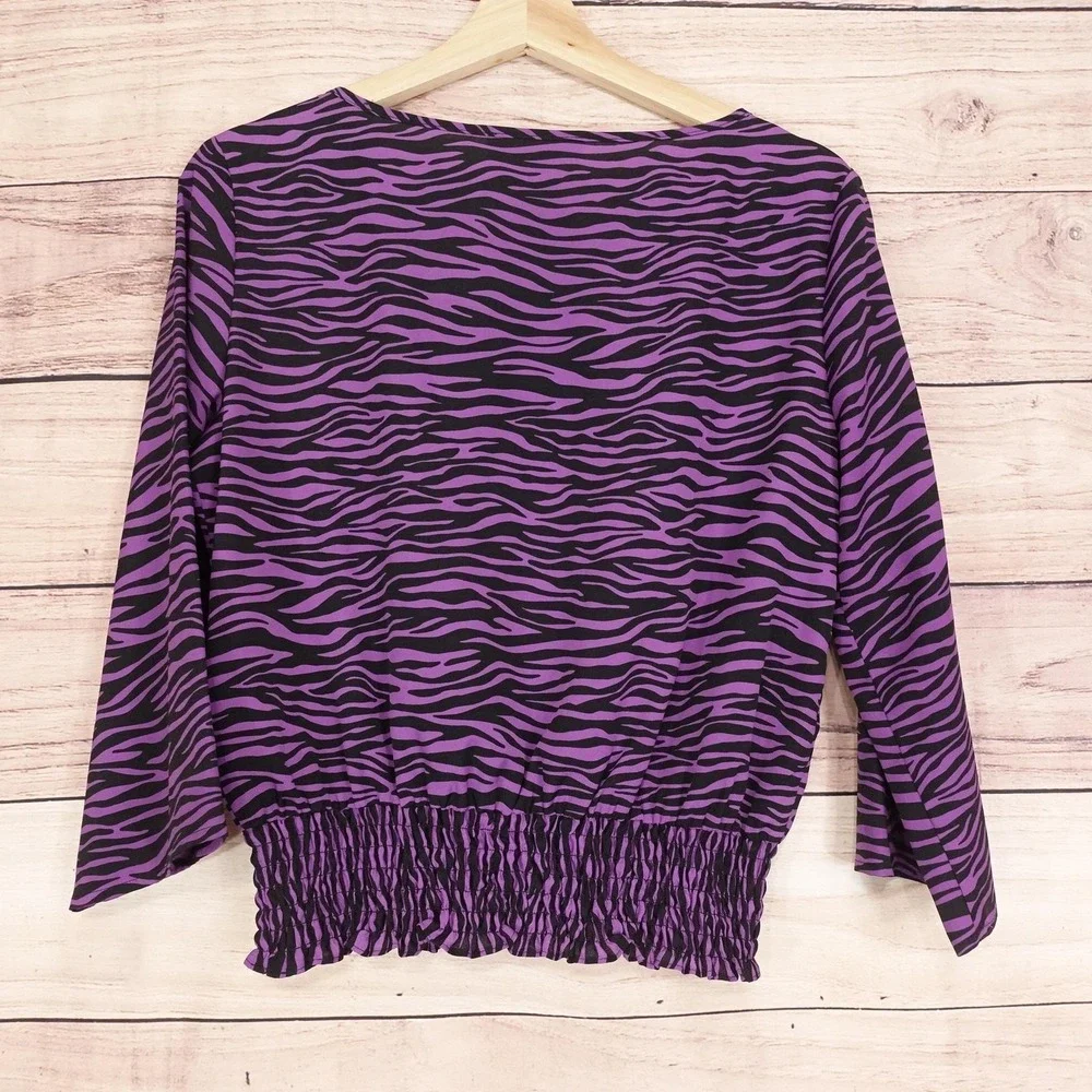 Michael‎ Kors Shirt Womens Small Zebra Print Long Sleeve Pullover Top